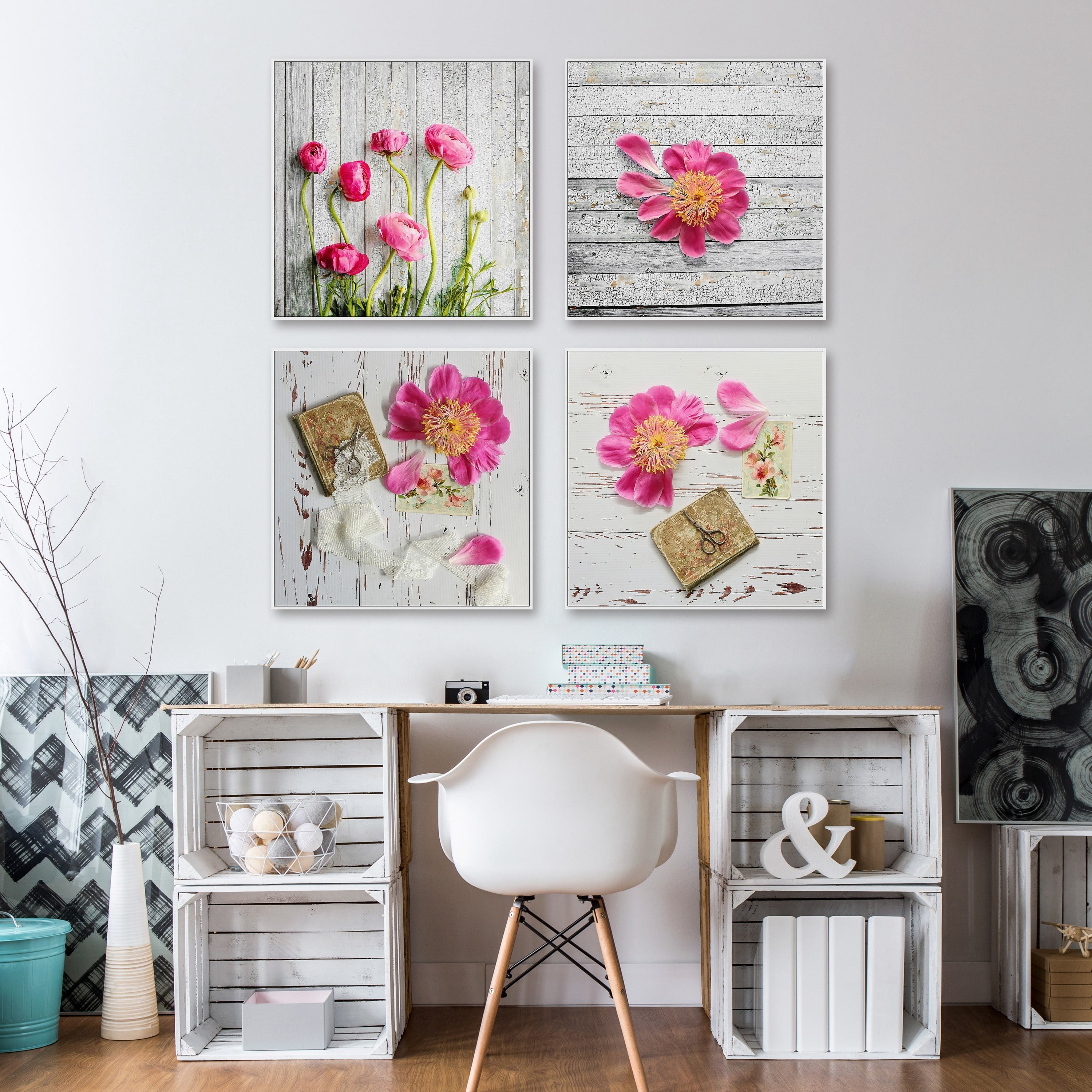 Marmont Hill Pink Petals Quadriptych