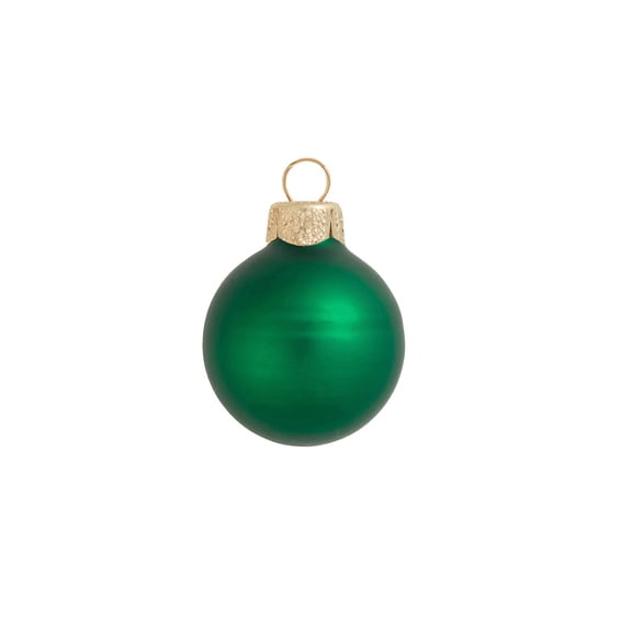 40ct Matte Green Xmas Glass Ball Christmas Ornaments 1.5" (40mm)