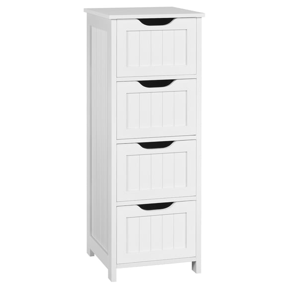 Yaheetech 4 Drawers Free-Standing Bathroom Floor Cabinet, White