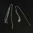 thumbnail image 5 of K-KED Real 925 Sterling Solid Silver lONG Pull Through Dangle Threader Earrings, 5 of 6
