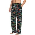 thumbnail image 2 of Uemuo Hand Drawn Colorful Fishes Pattern Men's Wide Leg Palazzo Lounge Pants with Pockets Light Weight Loose Comfy Casual Pajama Pants-XX-Large, 2 of 9