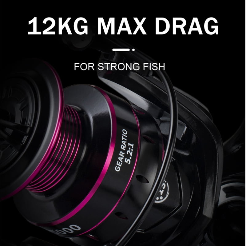 Rust Free And Smooth Bearing 5.2:1 Fishing Reel Drag System 8-12Kg Max Power Spinning Wheel Fishing Coil