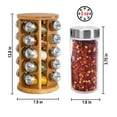 thumbnail image 3 of Orii 20 Jar Bamboo Spice Rack with Spices Included - Rotating Tower Organizer for Kitchen Spices and Seasonings Free Spice Refills for 5 Years (Bamboo Wood), 3 of 5