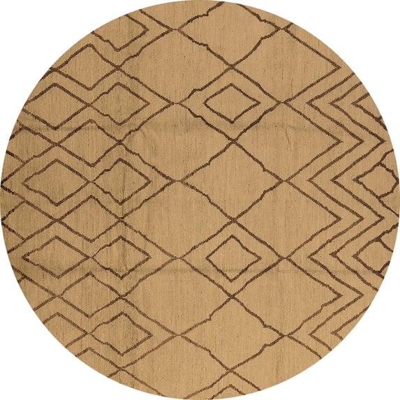 Ahgly Company Indoor Round Solid Brown Modern Area Rugs, 4' Round