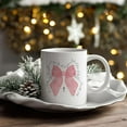 thumbnail image 5 of Christian Bible Verse Pink Bow Coffee Mugs, Coquette Inspirtional Ceramic Coffee Mug, She Is Clothed With Strength Scripture Bible Verse Coffee Cup, Pink Bows Cross Ceramic 11oz White, 5 of 6