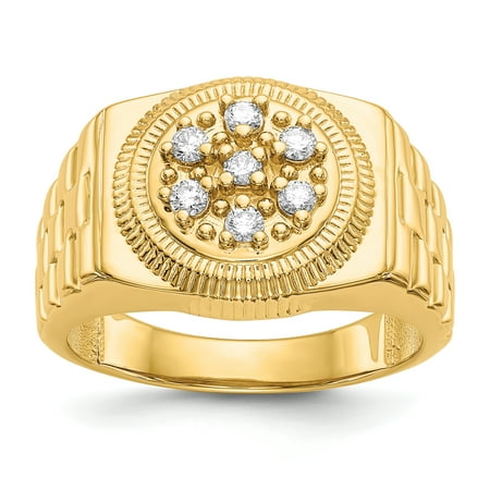 14k White Goldmans Ring - 14k Yellow Gold Diamond Mens Band Ring Size 11.50 Man Gift For Dad Mens For Him
