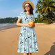 thumbnail image 4 of Balery Cute Panda Bear Vestidos sueltos de manga corta para mujer, vestidos de verano 2025, vestidos casuales de corte A con vuelo., 4 of 6