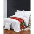 thumbnail image 3 of Xipuska Merry Christmas Bed Runners for Queen Size Bed, Decorative Bed Throws for Foot of Bed, Xmas Tree Balls Pine Needles Bells Bed Runner Sofa Throw Bedding Scarf Protector Slipcover for Bedroom, 3 of 6