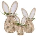 thumbnail image 2 of 2026 New Easter Decor Rattan Bunny, 3 Pack Wicker Bunnies Easter Indoor Decorations for Home Table Centerpiece, Spring & Farmhouse Woven Rabbit Decor, 2 of 6