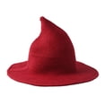 thumbnail image 5 of Halloween Foldable Pointed Hat Warm Wool Knitted Cap for Women Girls Wide Brim Hat Party Accessory, 5 of 7