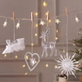 thumbnail image 4 of Adorno navideño con forma de copo de nieve para árbol de Navidad, colgante de cristal de alce, ciervo, corona de nieve, decoración de Feliz Navidad, 2023, 4 of 4