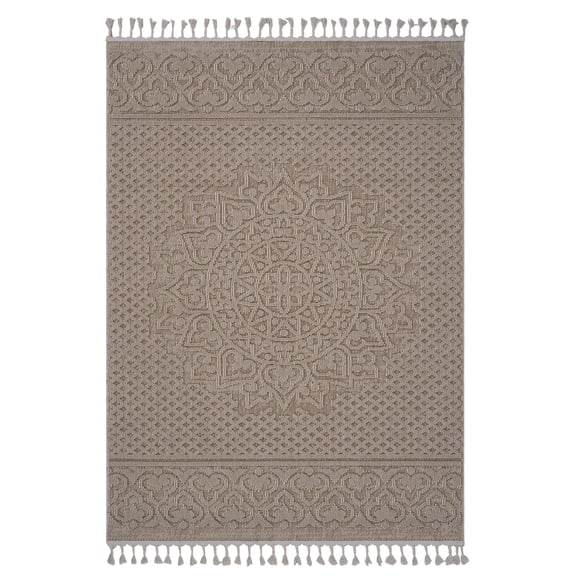Area Rugs LOOM & LUXE Collection 5X7 Beige /Medallion Indoor/Outdoor Area Rug,Runner Rugs