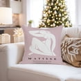 thumbnail image 4 of Ethan Taylor People and Portraits Throw Pillow Soft Cushion Cover 'Matisse Woman Blush Mid-Century Modern Female' Pattern Decorative Square Accent Pillow Case, 18x18 Inches, Pink, White, 4 of 5