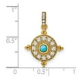 thumbnail image 2 of 16.3mm 14k Solid Gold Simulated Turquoise and White Topaz Pendant Necklace Pendant for Women, 2 of 2