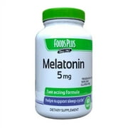 Foods Plus Melatonin 5 Mg Sleep Aid Tablets, 60 Ea, 6 Pack
