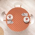 thumbnail image 4 of Ambesonne Geometric Fitted Round Tablecloth, Kimono Motifs Pattern, 45"- 56" Diameter, Orange Pale Yellow, 4 of 5