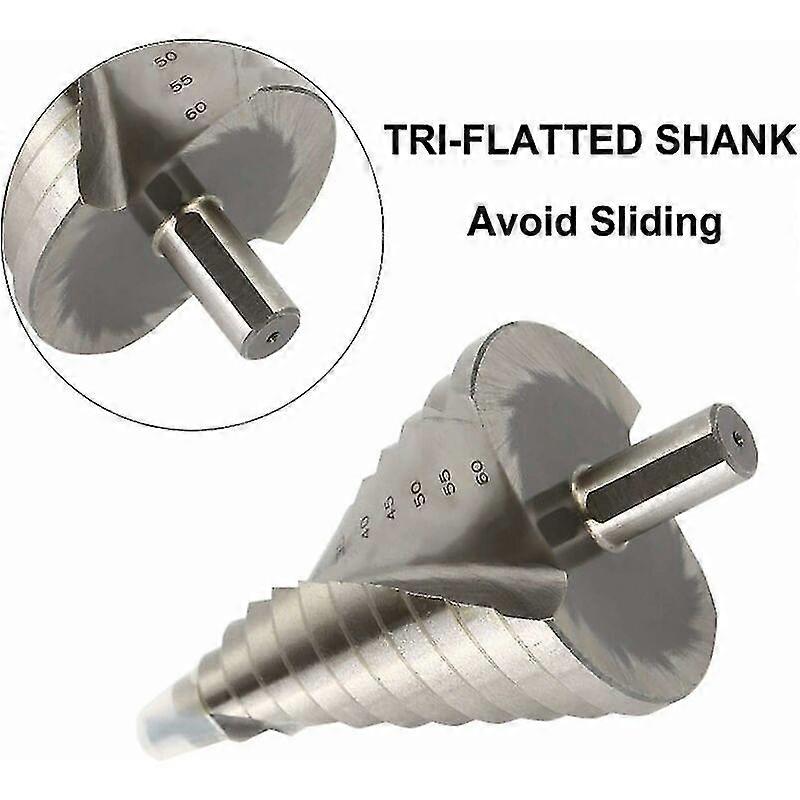 HSS Step Drill Bit  6-60mm - Spiral Drill Bit Large Size Cone Drill Bit for Metal, Wood, Plastic-XinHan