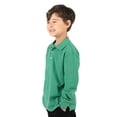 thumbnail image 2 of Leveret Boys Long Sleeve Cotton Polo Shirt Green 8 Year, 2 of 3