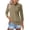 Light Brown, variant on Women's Solid Color Polo Shirts 3/4 Sleeve Button Down Collared Shirts Business Casual Work Tops Athletic Tennis Golf Shirt 3 Buttons Spring & Autumn Work Basic Blouse Blue L