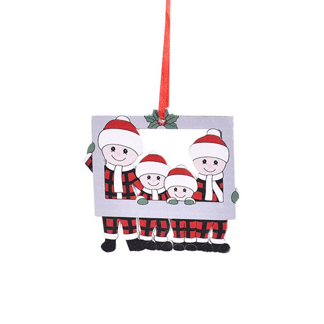 Yuarrent Decoración colgante de Navidad Adorable para Hotel, decoración de marco de fotos DIY para dormitorio de Navidad con cuerda, fiesta interior, Kits de decoración para fiestas 4 personas Yuarrent HA069345-03