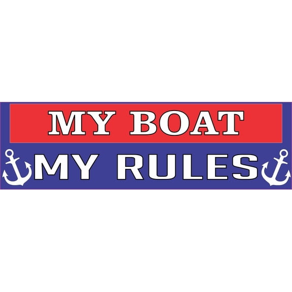 10in x 3in My Boat My Rules Magnet