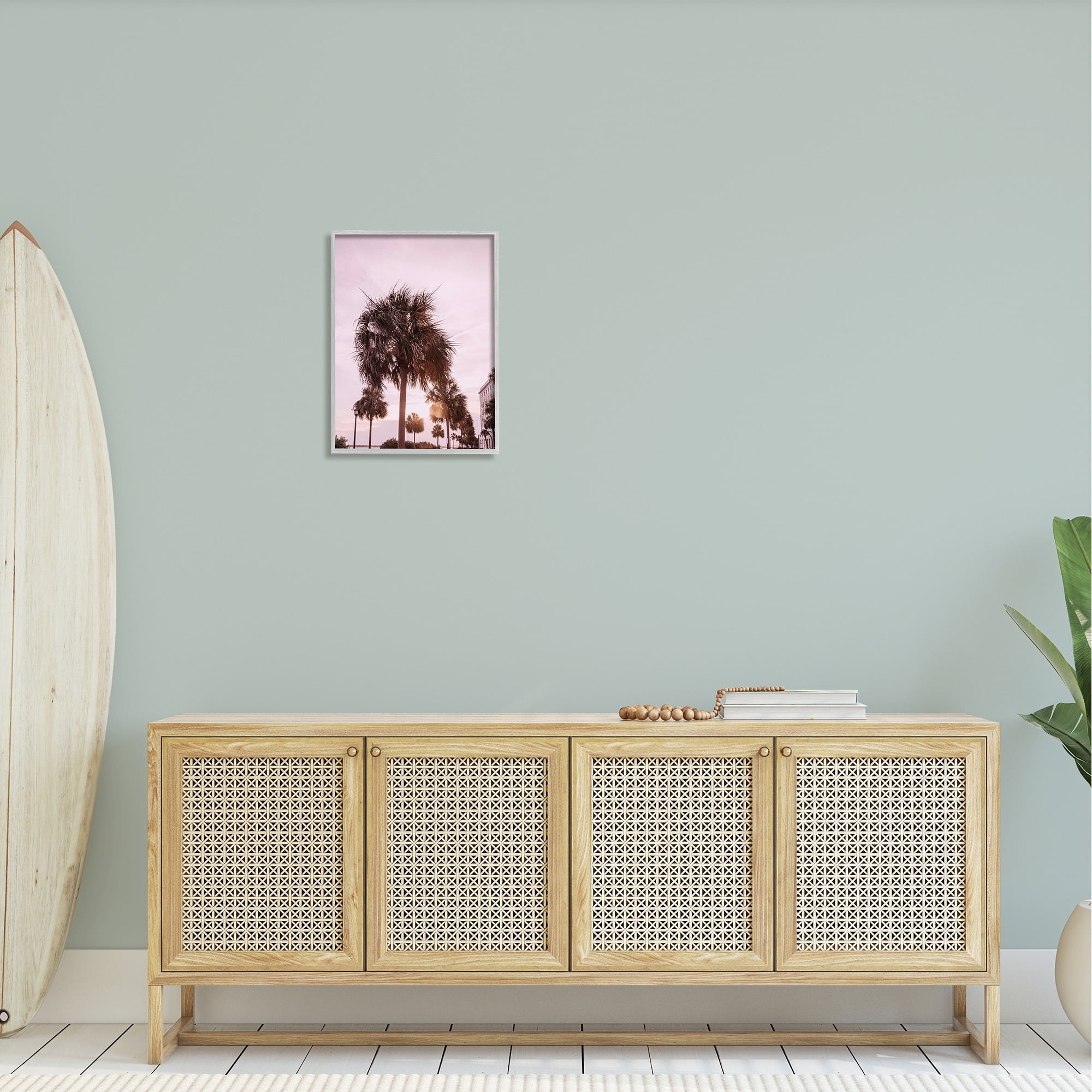 Stupell Industries Tropical Palm Tree Summer Vacation Resort Photography Photograph Gray Framed Art Print Wall Art, Design by Jennifer Rigsby