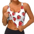 thumbnail image 3 of Uemuo Hand Drawn Strawberry Pattern Women's Sports Bra - High Impact Support, Breathable, and Comfortable Athletic Bra for Running, Yoga, and Workouts, 3 of 9
