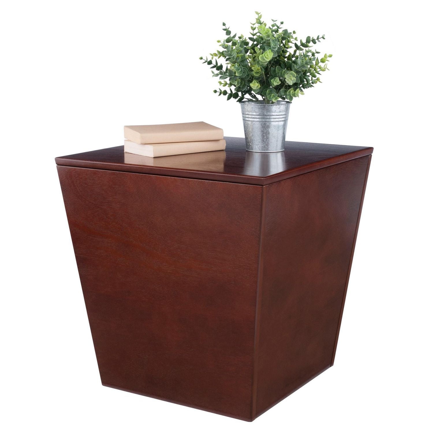 Winsome Mezo storage cube in walnut finish