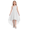 thumbnail image 1 of Miaeowve Flower Girl Dress for Wedding Kids Sparkly One Shoulder Ruched High Low A Line Maxi Summer Dress Ivory 8, 1 of 7