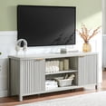 thumbnail image 3 of OAKHAM Fluted Tv Stands, Entertainment Center for 65 Inch Tv, Mid Century Modern TV Console with Doors Cabinet, Media Console with Storage, Pale Oak, 3 of 11