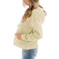 thumbnail image 2 of BOOMNY Womens Long Sleeve Fleece Hoodies Solid Y2K Pullover Hoodie for Women Trendy Casual Fall Winter Hooded Sweatshirts With Pocket, 2 of 4