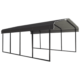 Arrow Galvanized Steel Metal Carport 20x24 Charcoal Walmart Com Walmart Com