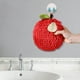 thumbnail image 4 of Toalla de mano con diseño de bolas de felpa, juego de toallas con asa para colgar, toalla suave y absorbente con diseño de bolas de frutas decorativas, juego de toallas para cocina y baño,, 4 of 9