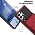 thumbnail image 4 of Wallet Case for Samsung Galaxy S22 Ultra Case with 4-Card Credit Card Holder Slot Shockproof Cover Hybrid Heavy Duty Protection Armor Phone Case Compatible with Galaxy S22 Ultra 5G-Red, 4 of 12