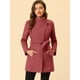 thumbnail image 2 of Abrigos Largos Con Cinturón De ManLarCon Cuello Alto Elegante De Invierno PaMujer Melon rojo L, 2 of 5