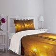 thumbnail image 3 of Ambesonne Fall Quilted Bedspread Set 2 Pcs, Foggy Evening in the Park, Twin Size, Marigold Caramel, 3 of 5