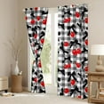 thumbnail image 3 of Feelyou Black Bow Blackout Curtains Set of 2 (52x84 Each), Square Buffalo Window Curtains, 3 of 6