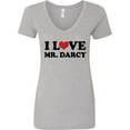 thumbnail image 3 of Inktastic I Love Mr Darcy Women's V-Neck T-Shirt, 3 of 5