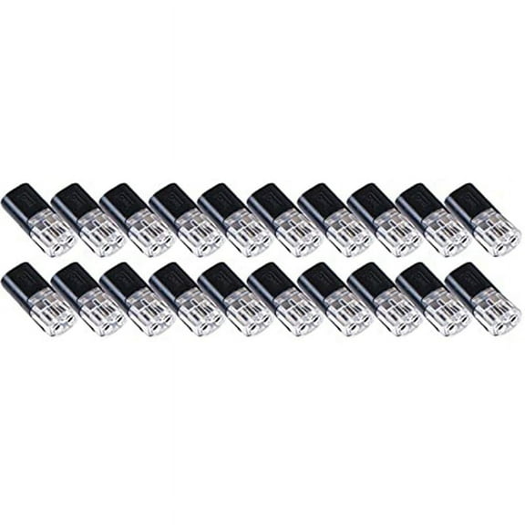 20PCS Double-Wire Push-In Connector with Locking Buckle,Low Voltage Wire Connectors,No Wire-Stripping Required,20 x wire connectors push-in,Black