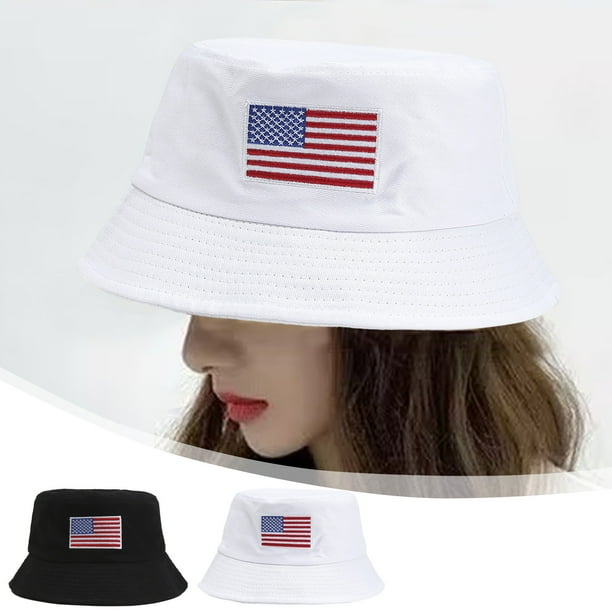 Fiudx Sombrero con Bandera para Disfraz, Diseño Reversible, Poliéster Ligero, Accesorio para Celebrar El Día de La Independencia, Ideal para Playa, Piscina y Exteriores, Protección Solar En Verano, T