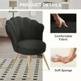 thumbnail image 6 of Daluvenix Velvet Accent Chair with Gold Metal Legs, Shell Design Vanity Makeup Chair for Living room, Modern Upholstered Guest Chair, Black, 6 of 9