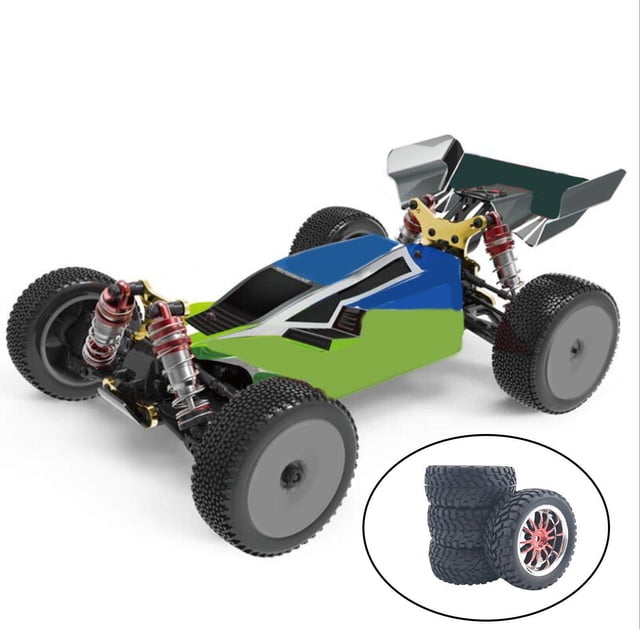 Langgg Pneu de Voiture RC pour Roues RC et Wltoys Roue de Réparation 144001 124018 124019 1/10 Roue de Rechange de Rechange RC Modèle Jouets Accessoires Rouge