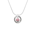 thumbnail image 2 of Delight Jewelry Silvertone Small Pink Cupcake with Crystal Sprinkles Gymnastics Ring Charm Necklace, 18", 2 of 4