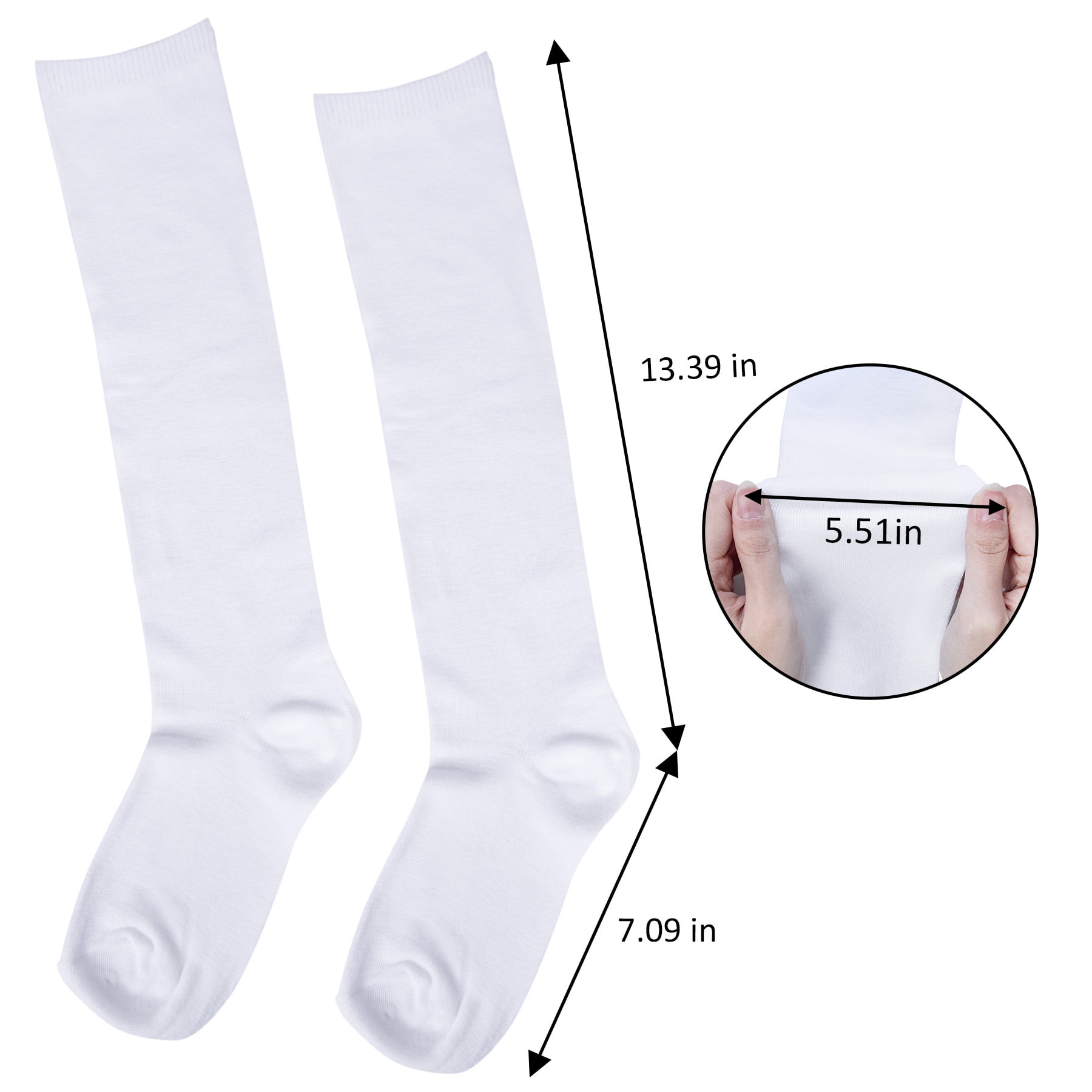 Loritta 4 Pairs Womens Knee High Socks, Casual Solid Knit Knee Socks, White  