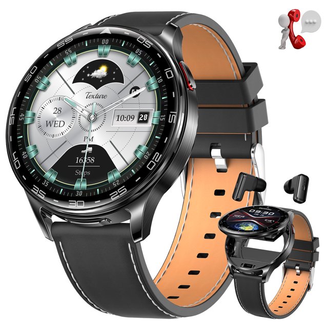 JELLOO Smart Watches for Men Women, with Earbuds Bluetooth Call 1.39" HD Screen Outdoor Sport Smartwatch, 100+ Sport Modes Activity Tracker, for iOS Android