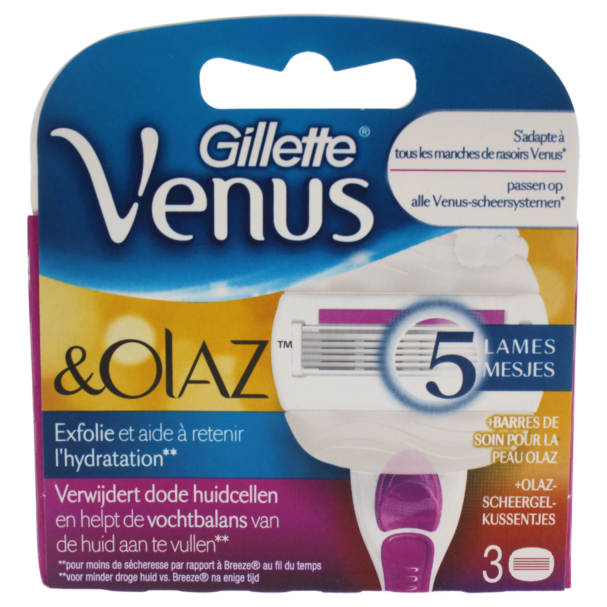 Venus & Sugarberry Scheermesjes 3 stuks by Gillette for Women 3 Count - Walmart.com
