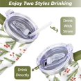 thumbnail image 5 of Leaves 40 Oz Tumbler with Handle Lid and Straw Stainless Steel Double Walled Vacuum Insulated Cup Merry Christmas Gifts Tumbler for Women Men Friends Outdoor Indoor, 5 of 6