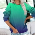 thumbnail image 3 of Long Sleeve Sweatshirt for Women Casual Crewneck Gradient Color Pullover Tops Lightweight Fashion Loose Fit Fall Clothing, 3 of 5