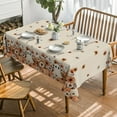 thumbnail image 2 of Halloween Tablecloth 60×84 Inch Rectangular, Ghost Orange Pumpkin Flower Washable Seasonal Table Cover for Party Picnic Dinner Decor, 2 of 6