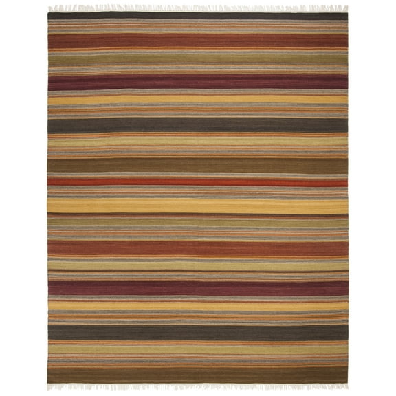 SAFAVIEH Striped Kilim Mildred Striped Area Rug, Gold, 10' x 14'
